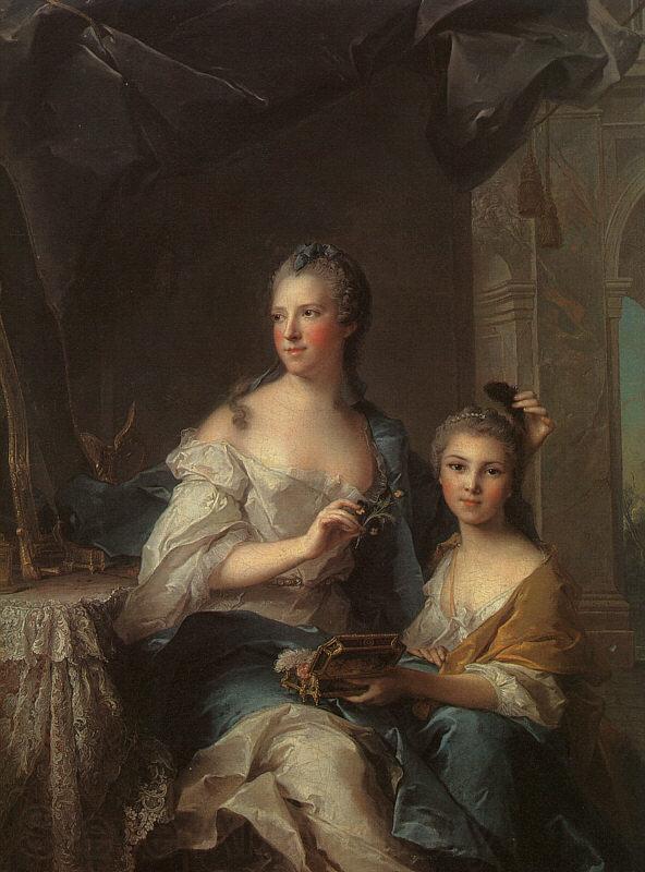 Jean Marc Nattier Madame Marsollier and her Daughter Spain oil painting art